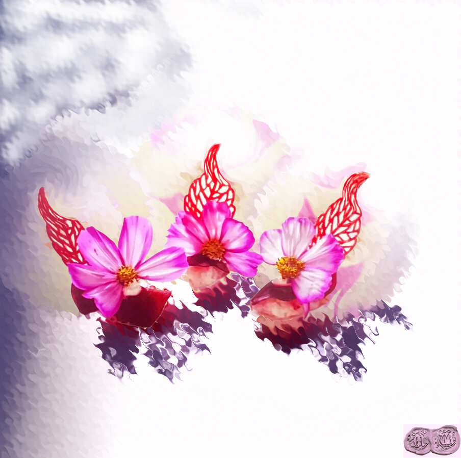 Three Flowers Abstract Art