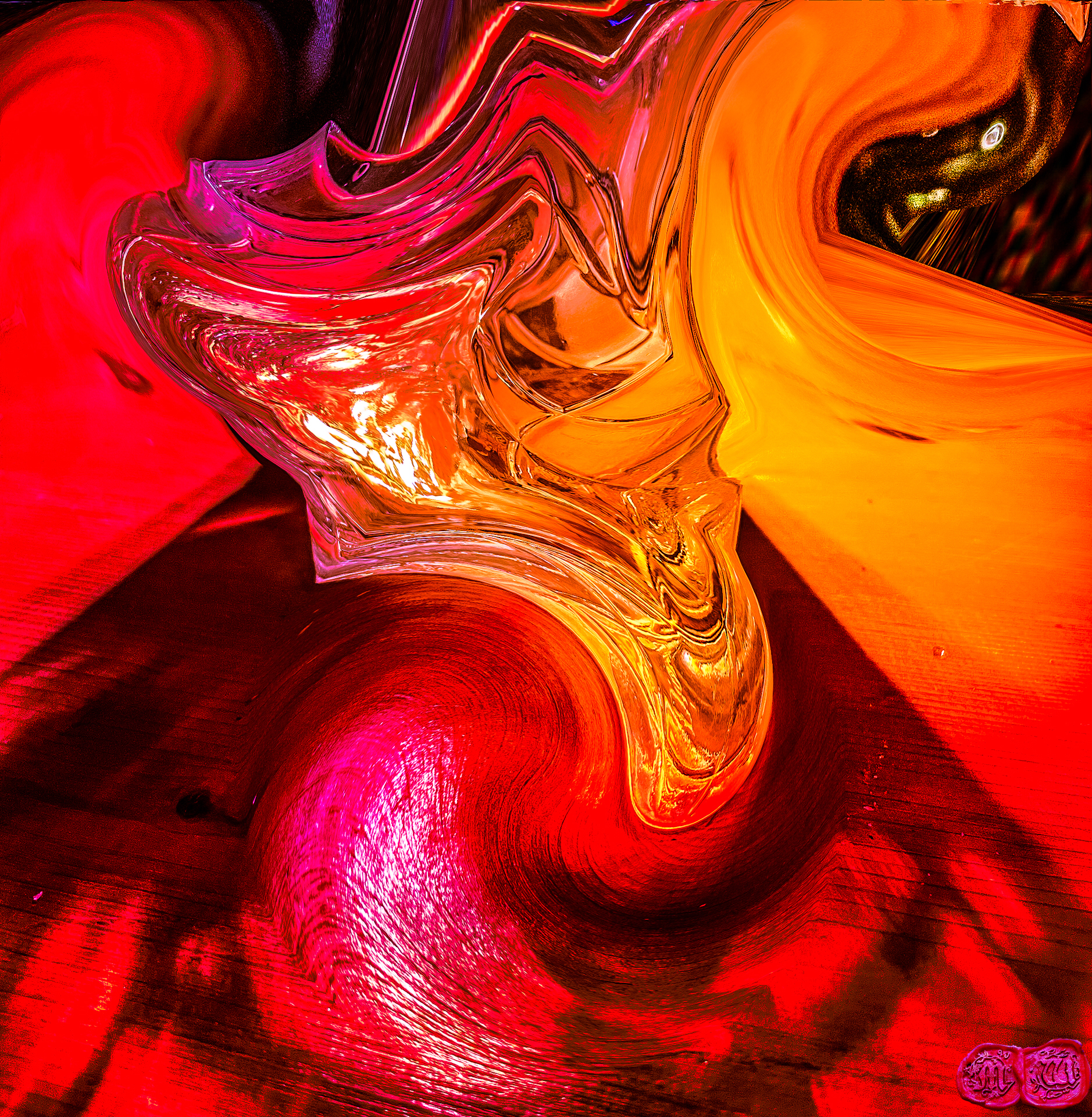 Whiskey Ice Abstract Art