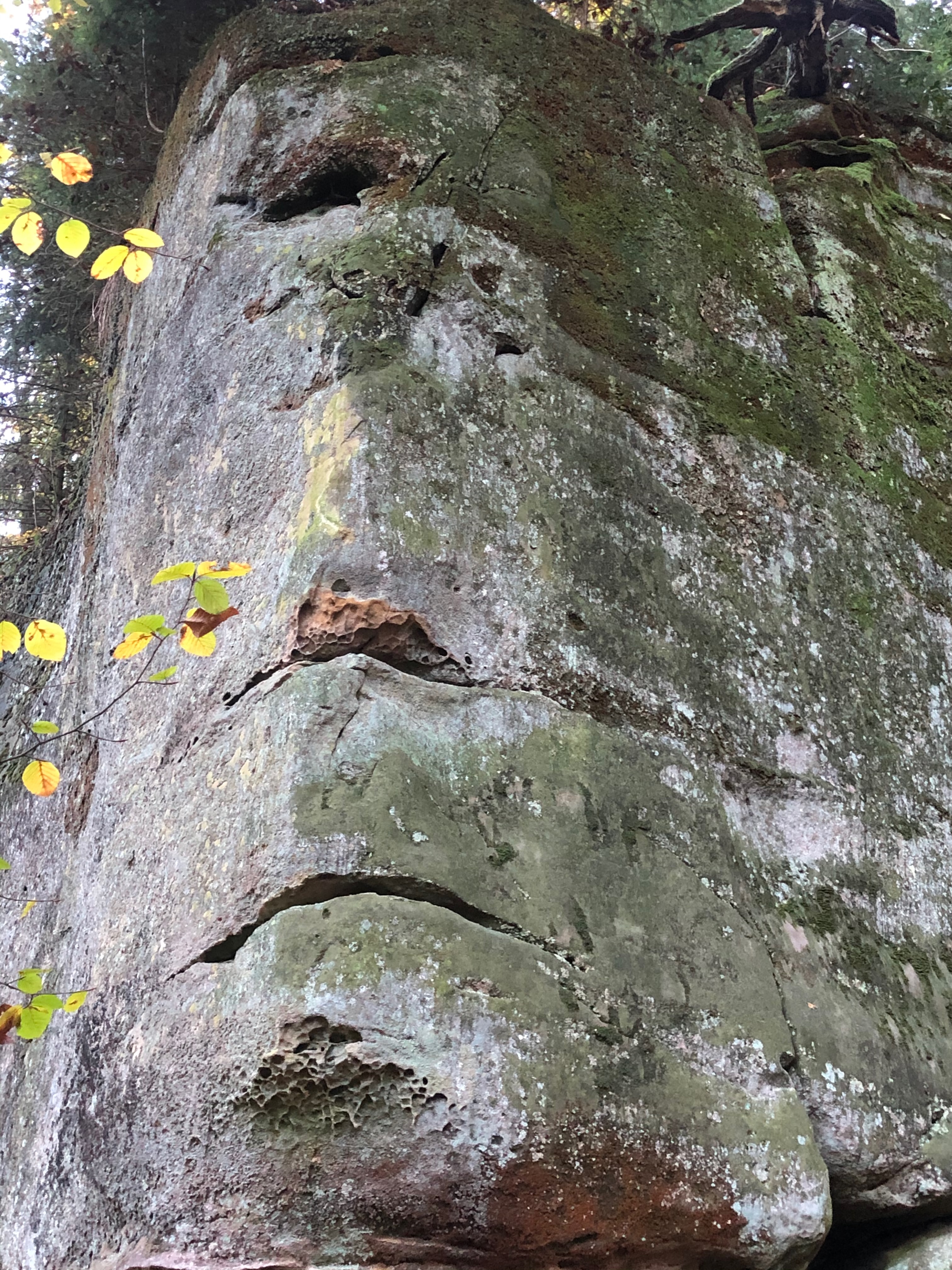 Sad rock face