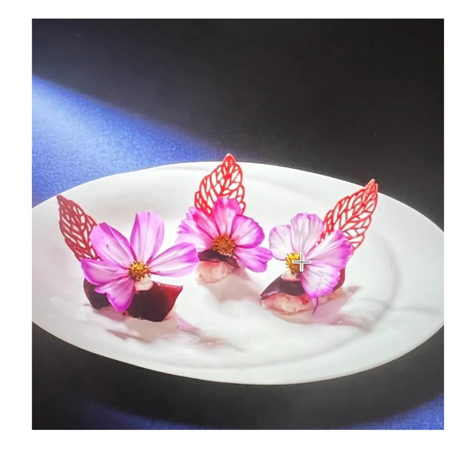 Michelin Star Chef René Mathieu Three Flowers Dish - Fields Restaurant Luxembourg Fine Dining Artistry